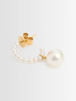Sophie Bille Brahe Hoop Earrings in 0% 14kt Gold, 0% Pearl, photo 3 of 4 from LUISAVIAROMA