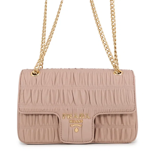 Prada Gathered ChainShoulder Chipria1BD235_2B25_F0236 Nappa Leather in Nappa leather from GALLERY RARE