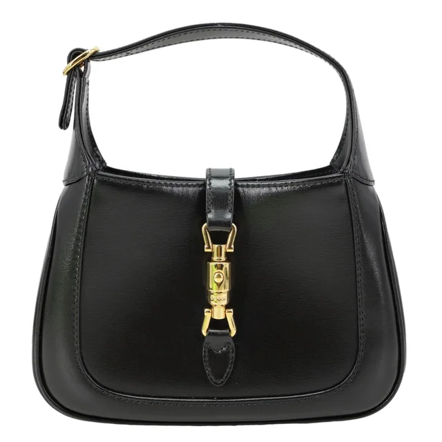 Gucci Jackie Mini 1961 Leather Shoulder Bag Black 637091 in Black Leather from Dallas Designer Handbags