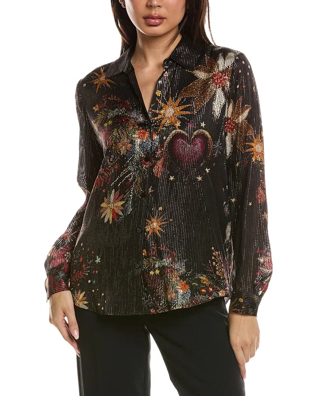Elie Tahari The Madeline Lurex Stripe Blouse, image 1 of 1 from Rue La La