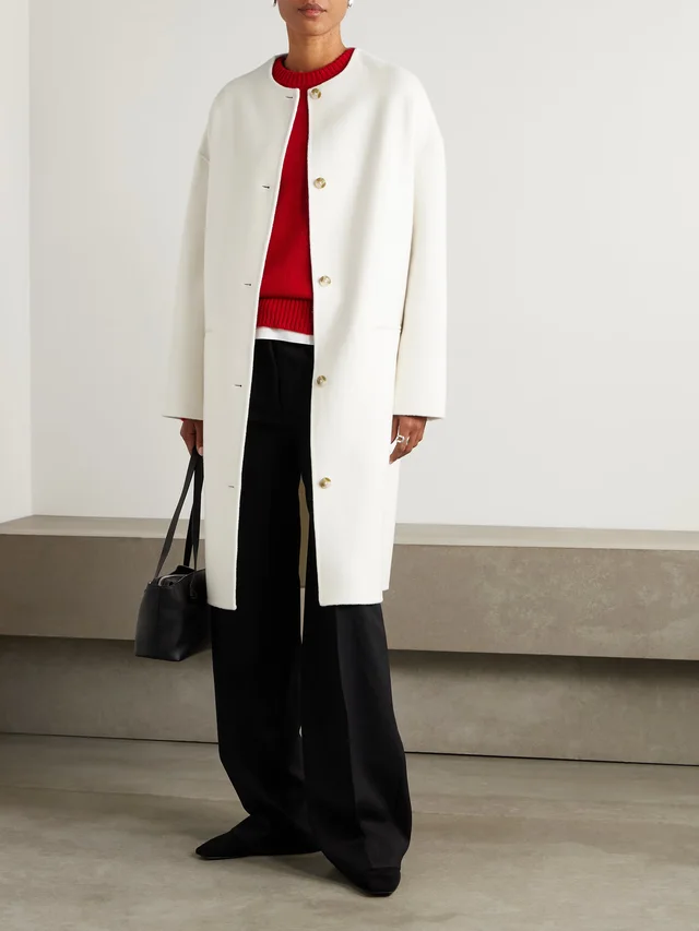 LOULOU DE SAISON Kerry wool and cashmere-blend coat in White, photo 2 of 2 from NET-A-PORTER (Canada)