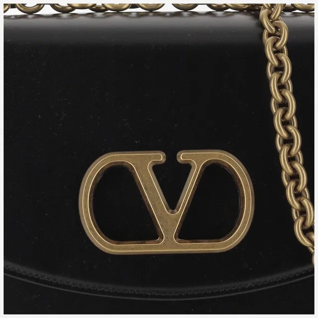 Valentino Garavani Vain Shoulder Bag — Black Calfskin in Black Calfskin from HEWI