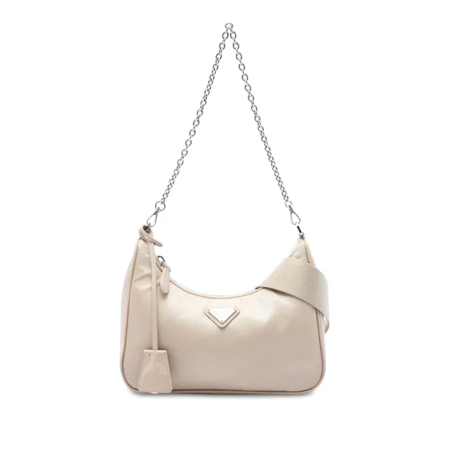 Beige Prada Re Nylon Re Edition 2005 Satchel in Beige Nylon from Designer Revival