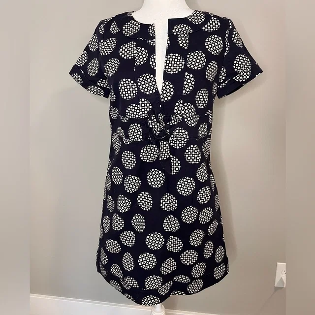 REDValentino Navy Blue & White Polka Dot Tie-Front Dress With Pockets in blue|white from Poshmark