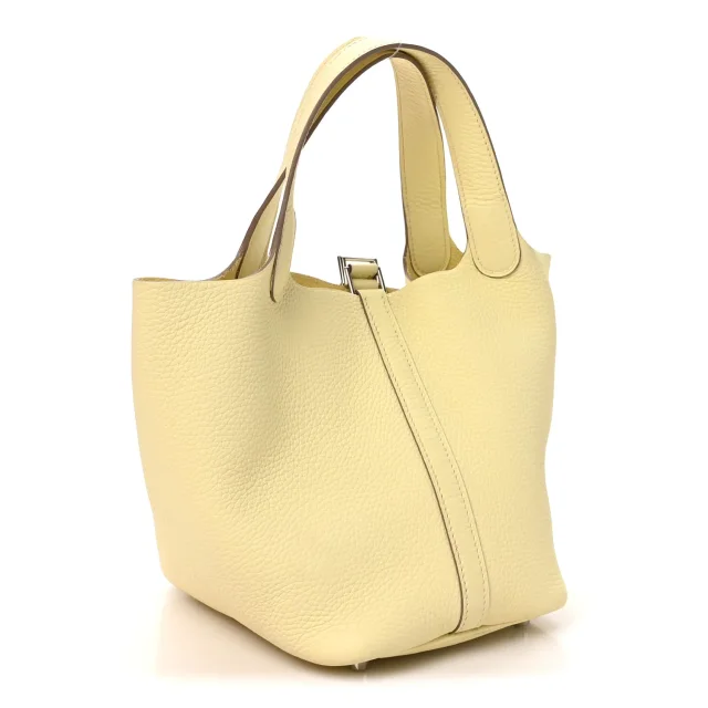 Hermès Taurillon Clemence Picotin Lock 18 PM Jaune Milton in Yellow Clemence leather from FASHIONPHILE, photo 3 of 11