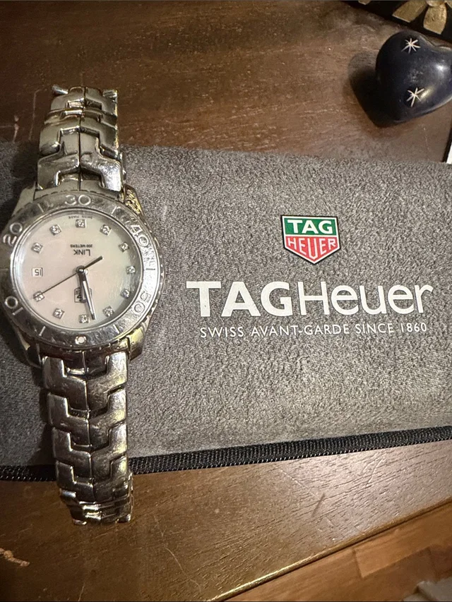 TAG Heuer Silver Link Watch With Mother-Of-Pearl Dial And Diamond in white|gray|silver from Poshmark