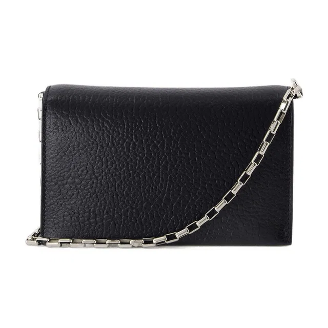 Alexander McQueen Mini Cross Bar Clutch — Black Lambskin in Black Lambskin from HEWI