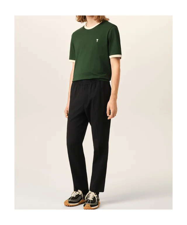 Ami Paris Ami Elasticated Waistband Straight Leg Trousers, photo 5 of 6 from SENSER