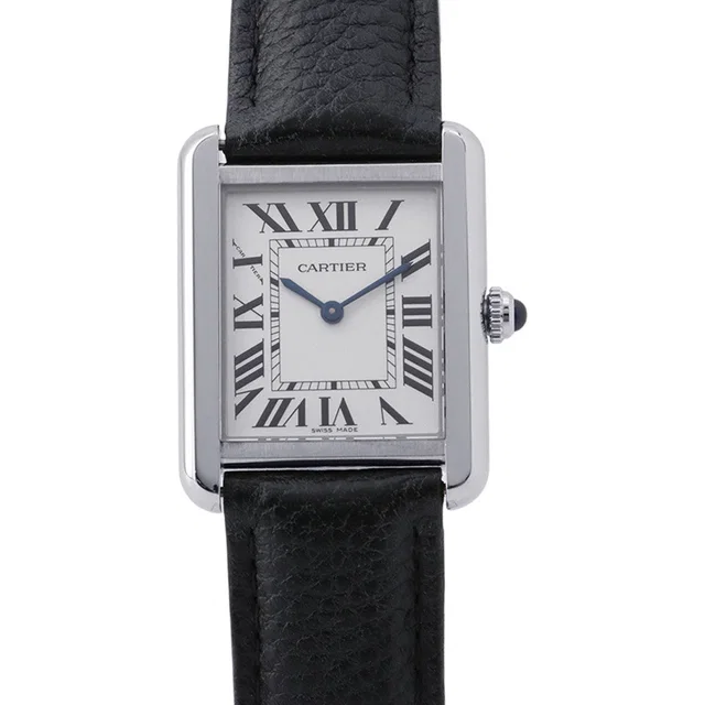 Cartier Tank Solo SM H31mm×W24.4mm Stainless Steel Leather Silver DialWSTA0030 in Silver Leather from GALLERY RARE