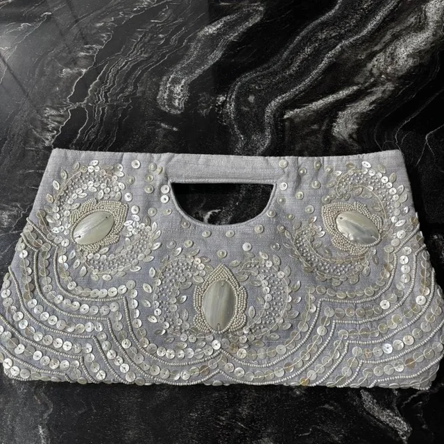 Moynat Women's Bag - Grey/Silver in silver|gray from Depop, photo 1 of 1