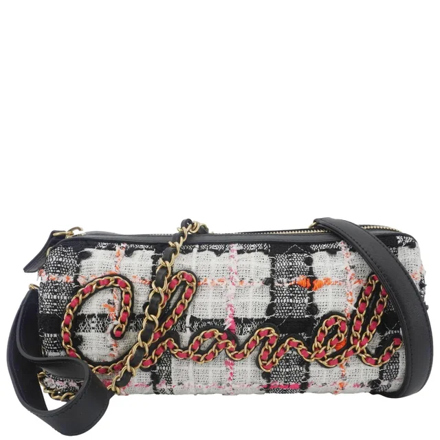 Chanel Tweed Calfskin Signe Bowling Shoulder Bag Multicolor in Multicolor Calfskin from Dallas Designer Handbags
