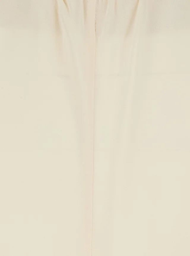 JUCCA White Fabric Elasticated Waist Pants for Women in White, photo 6 of 6 from Gaudenzi Boutique