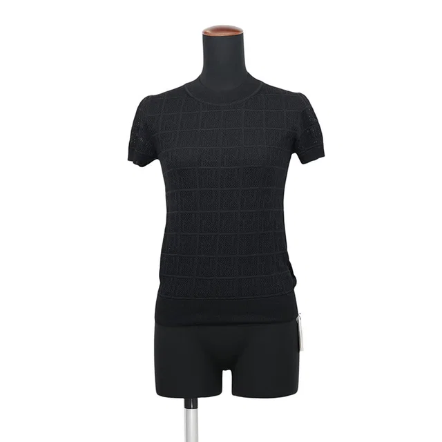 Hermès Short sleeve Knit Size 34 Black Silk99% Polyamide1% in Black from GALLERY RARE