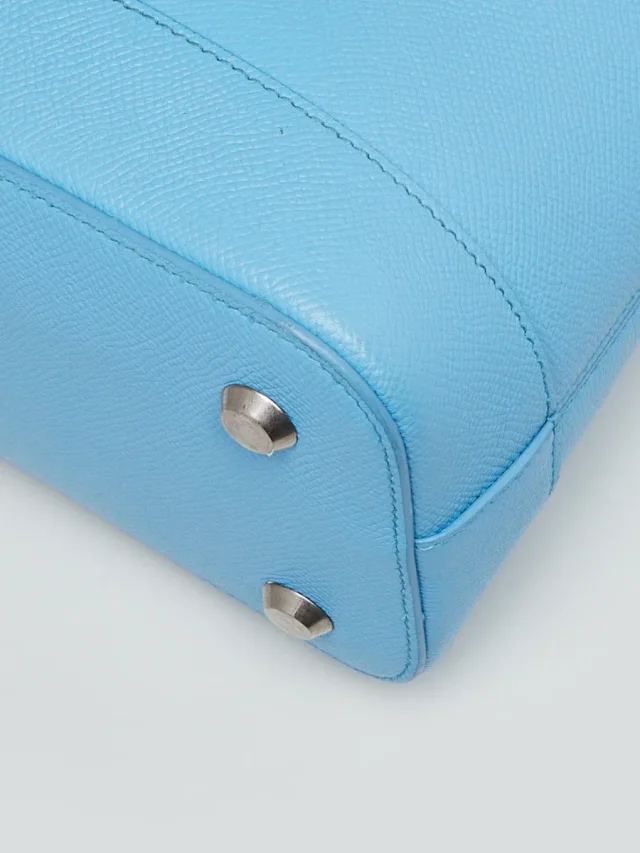 Balenciaga Light Blue Pebbled Leather Small Ville Satchel Bag in Blue Leather from Yoogis, photo 4 of 11