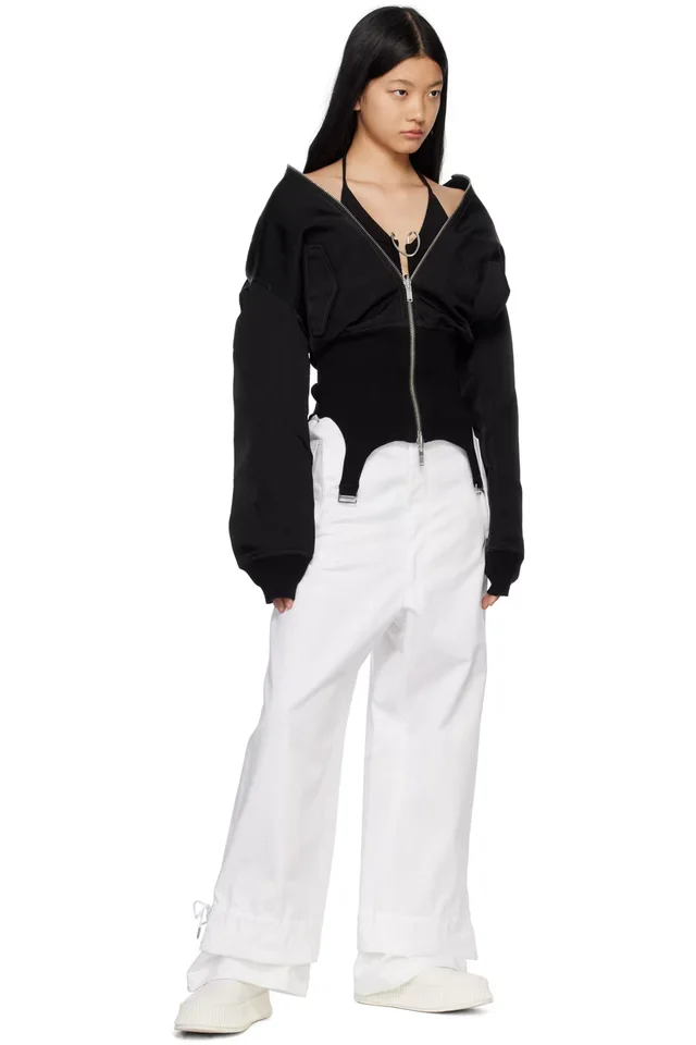 Dion Lee White Eyelet Tie Trousers, photo 4 of 4 from SSENSE