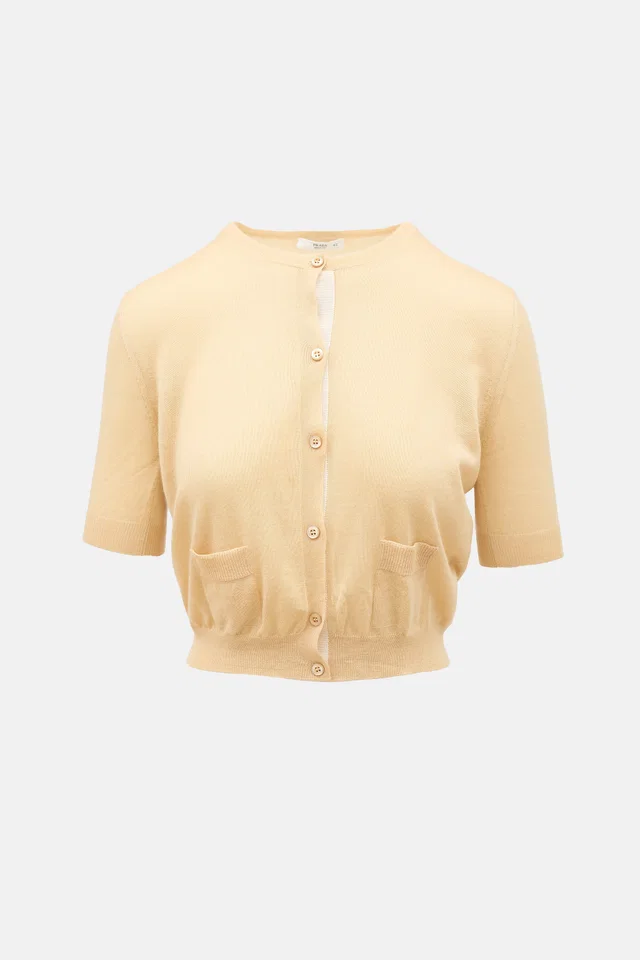 Prada Jersey Short Sleeve Cardigan from VSP Consignment