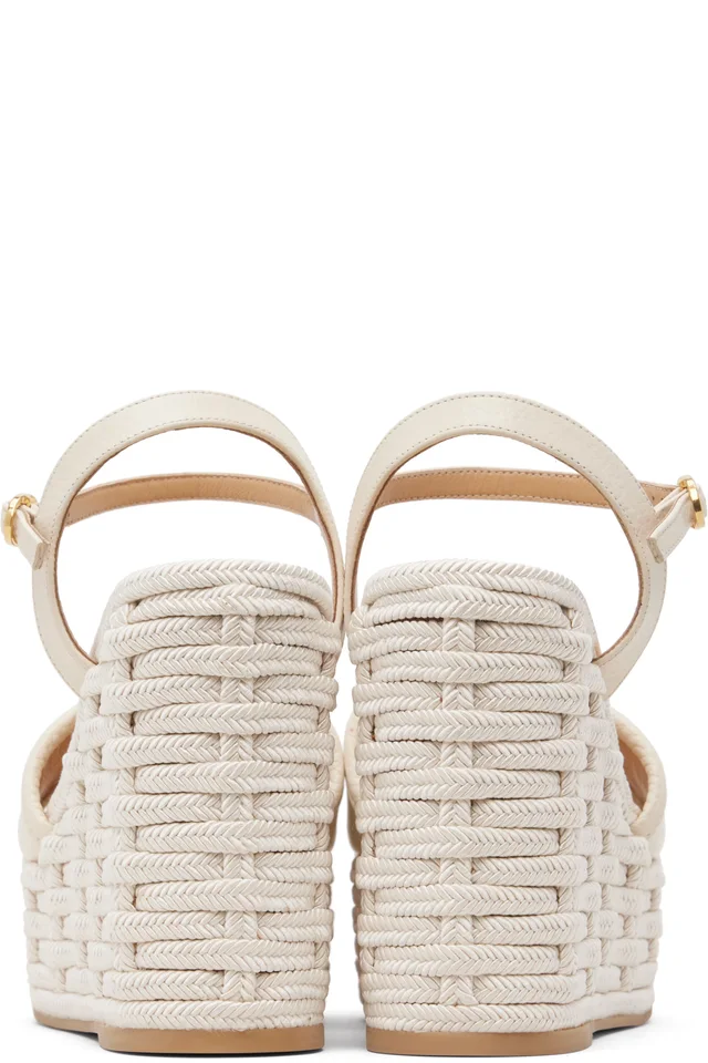 Valentino Garavani Off-White VLogo Signature Wedge Sandals, photo 2 of 4 from SSENSE