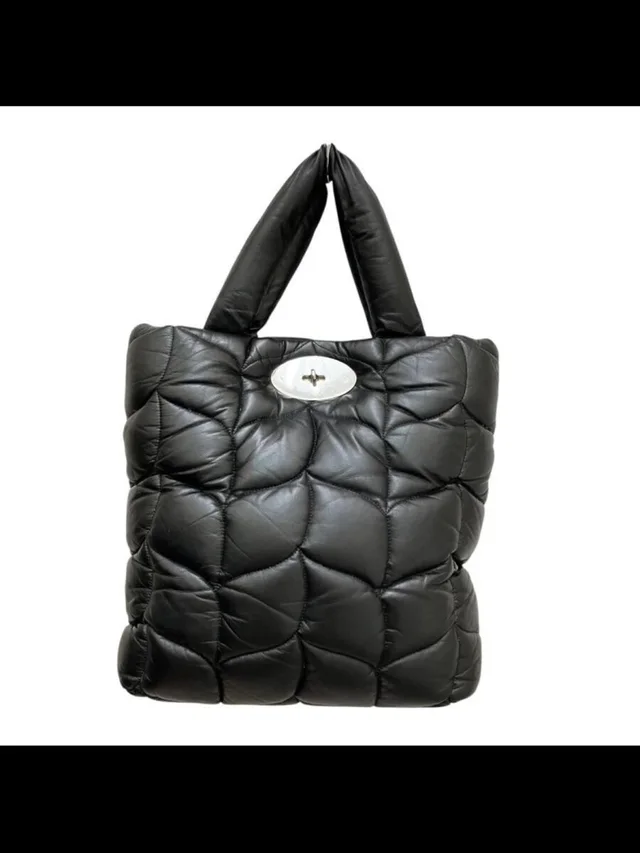 Mulberry Quilted Puffer Tote in black from Poshmark