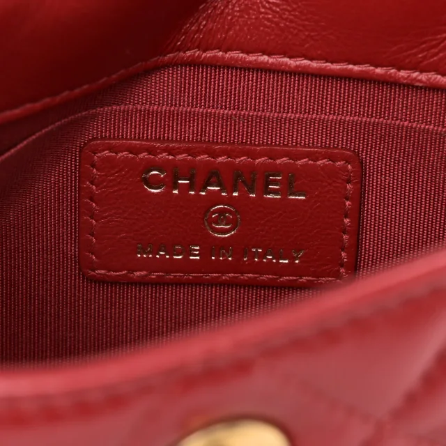 Chanel Shiny Lambskin Quilted Extra Mini Flap Red in Red Lambskin from FASHIONPHILE, photo 6 of 10