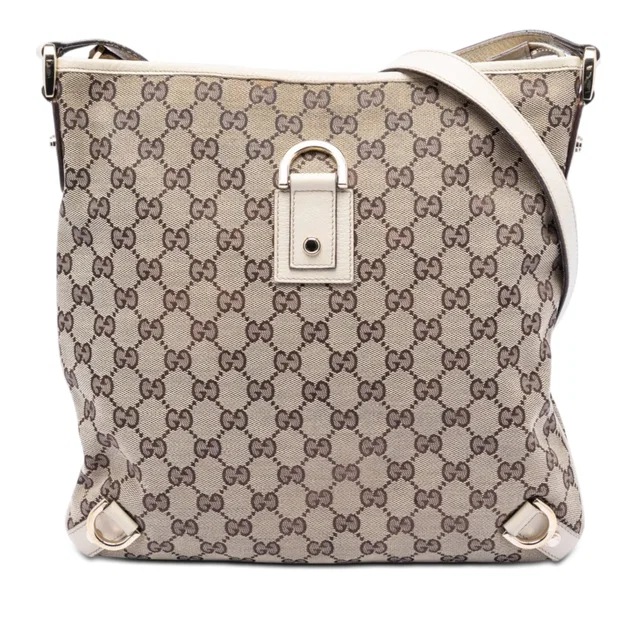 Beige Gucci GG Canvas Abbey D Ring Crossbody in Beige Canvas from Designer Revival