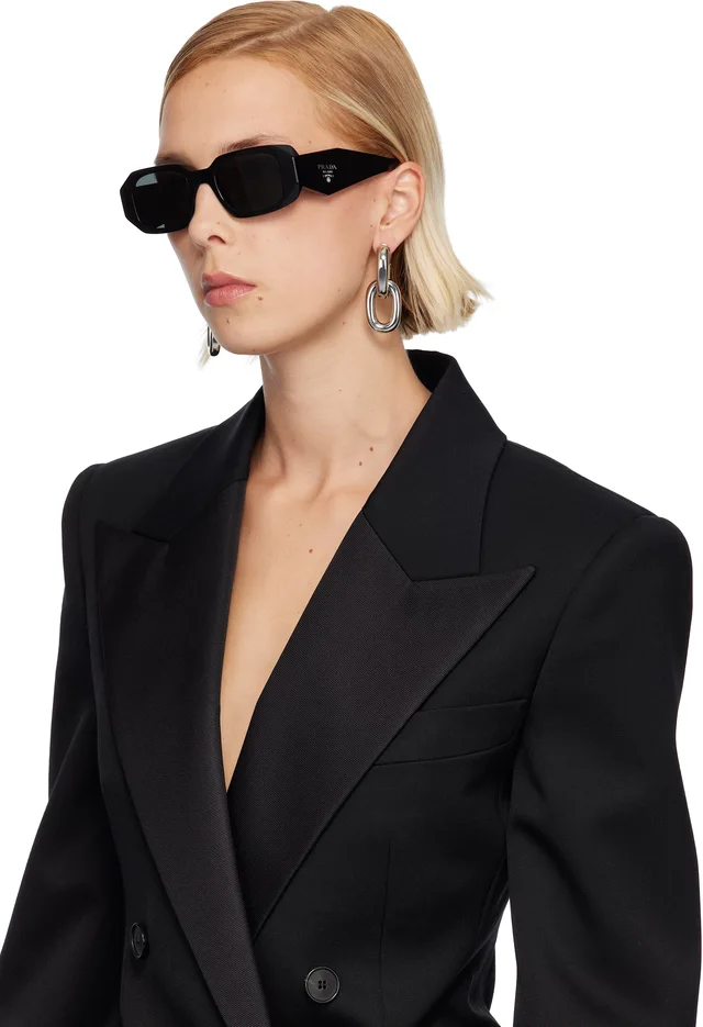 Prada Eyewear Black 'Prada Symbole' Sunglasses, photo 4 of 4 from SSENSE