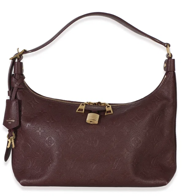 Louis Vuitton Burgundy Empreinte Monogram Sac Sport Nm Red Leather Handbag in Burgundy Leather from HEWI