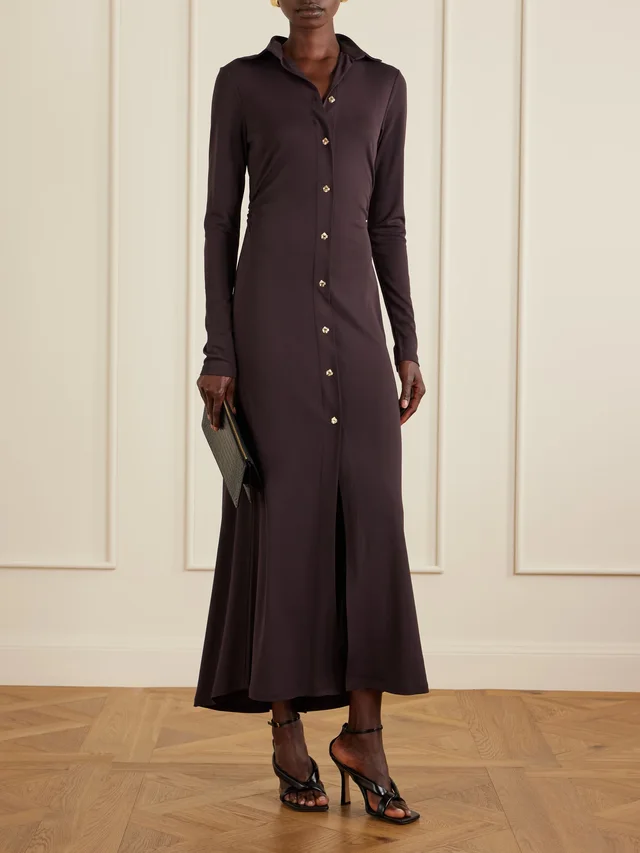VIOLANTE NESSI Deanna jersey midi dress in Brown, photo 2 of 2 from NET-A-PORTER (Canada)