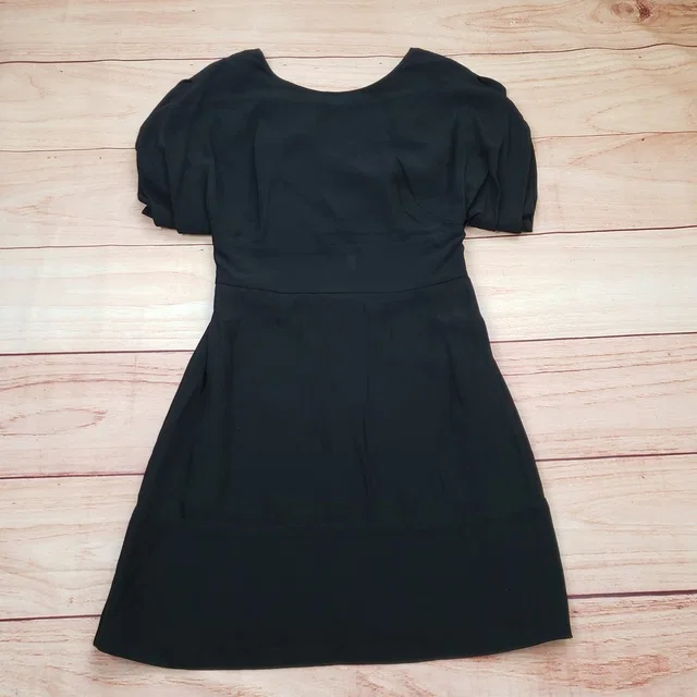 REDValentino Mini Dress Womens 40 Black Short Sleeve Cv27200 Puff Sleeve Ladies in black from Poshmark