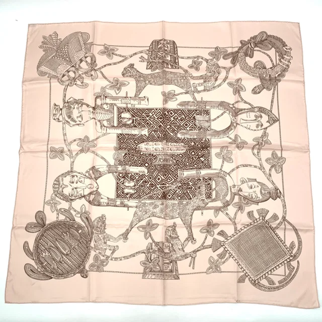 Hermès Carre 90 Silk Scarf Ashanti Pink in Pink Silk from The Reluxe