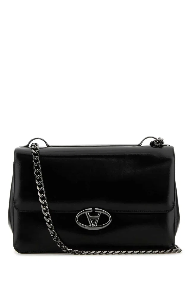 Valentino Garavani Shoulder Bag — Black in Black Leather from HEWI