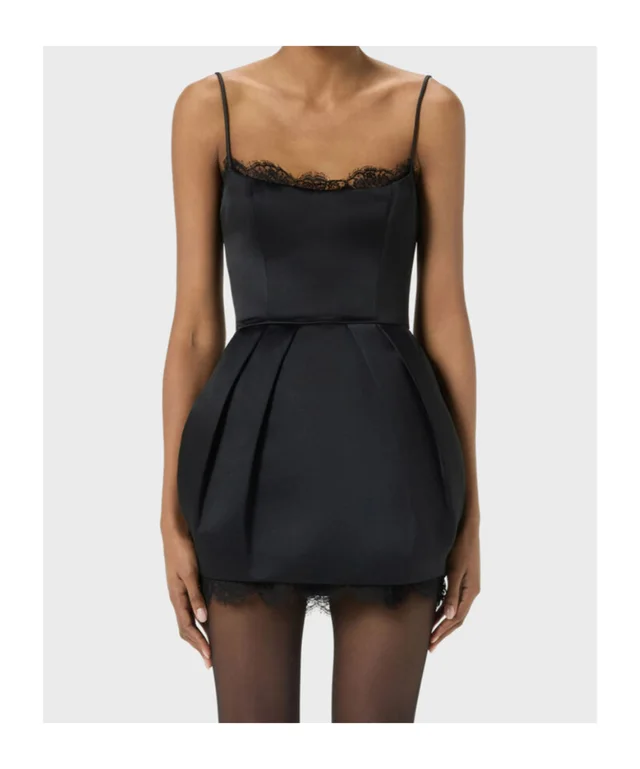 Blumarine lace-trim balloon mini dress, photo 2 of 4 from SENSER