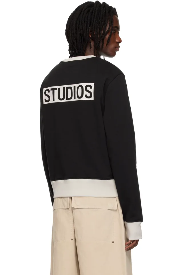 Entire Studios Black Contro Crew Sweatshirt, photo 3 of 4 from SSENSE