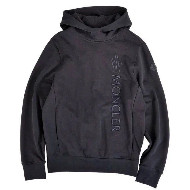 Moncler Hoodie Sweatshirt Black in Black from The Reluxe