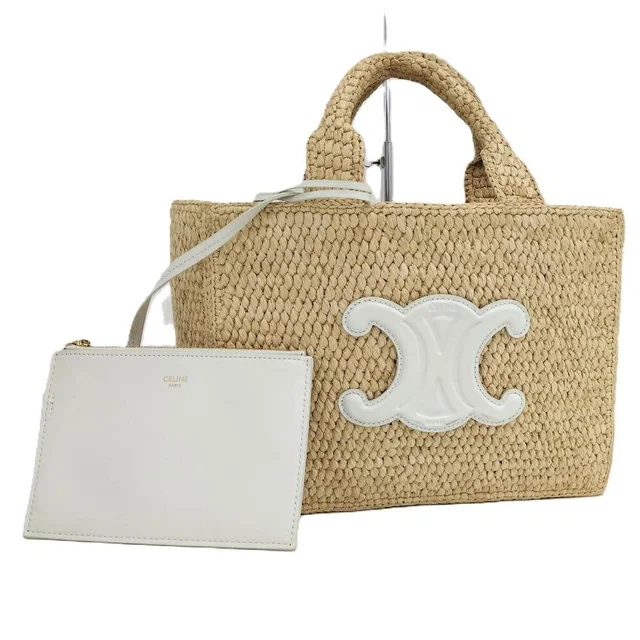 Celine Small Cabas Thais Basket Bag Raffia Calfskin Beige in Beige Calfskin from The Reluxe
