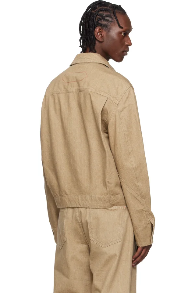 JACQUEMUS Beige 'The Mirada de-Nîmes' Denim Jacket, photo 3 of 4 from SSENSE