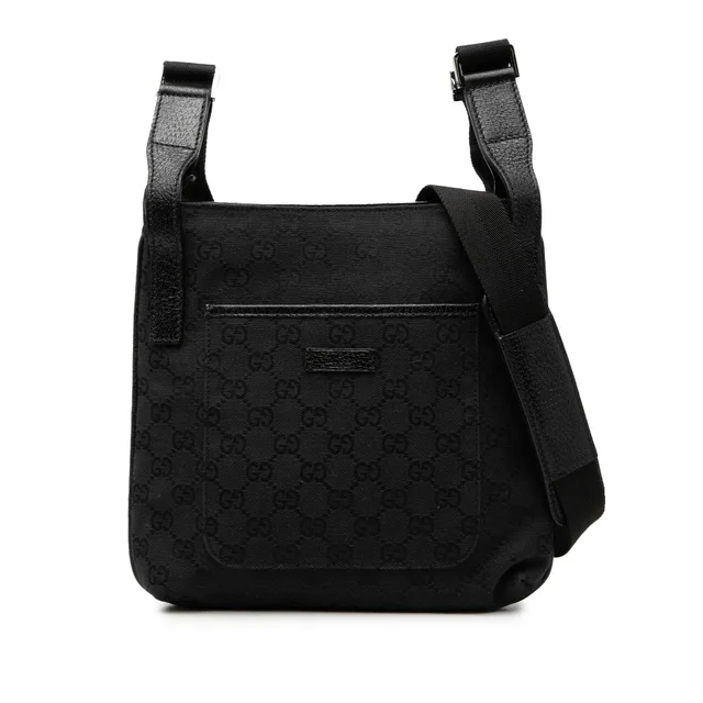 Black Gucci GG Canvas Crossbody in Black Canvas from Designer Revival