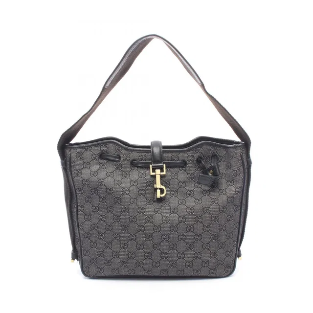 Gucci Shoulder Bag GG Denim Black in Black Denim from The Reluxe
