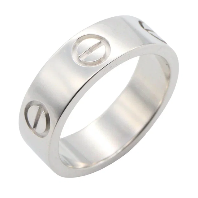 Cartier Love Au750 White Gold Ring Size 7.5 in White from LuxUness