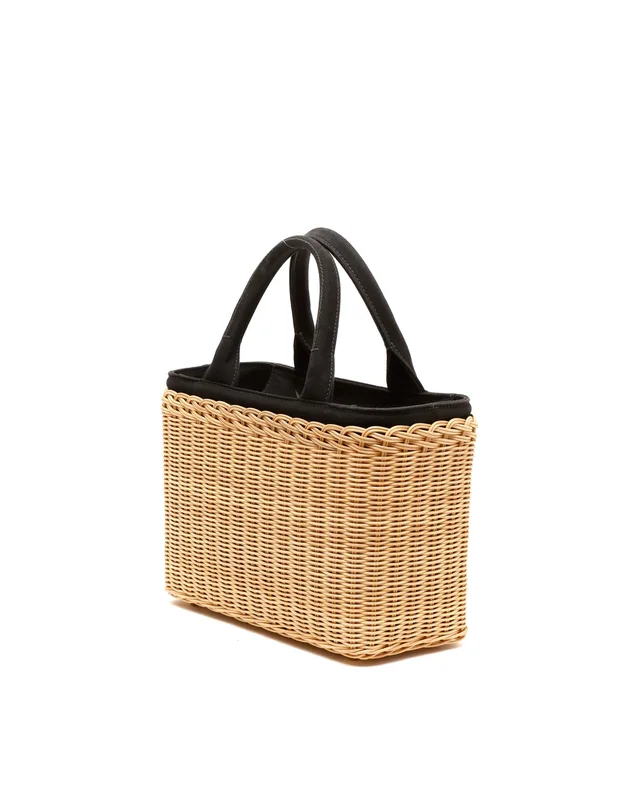 Prada Medium Wicker and Canvas Tote Bag in Canvas from A Retro Tale, photo 3 of 7