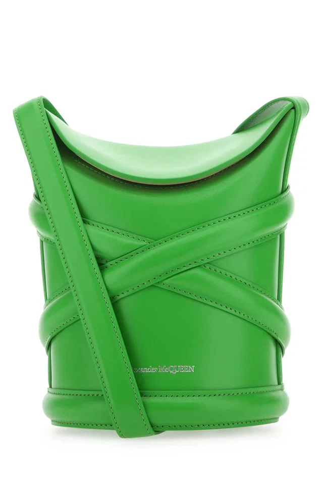 Alexander McQueen Bucket Bag — Green in Green Calfskin from HEWI