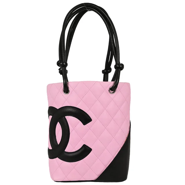 Chanel 2004-2005 Pink Calfskin Cambon Ligne Tote Handbag in Pink Calfskin from AMORE Vintage Tokyo