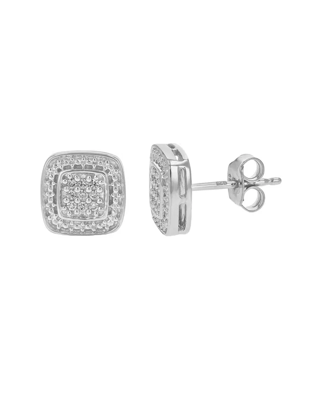 Amairah Silver 0.10 ct. tw. Lab-Grown Diamond Studs, image 1 of 1 from Gilt