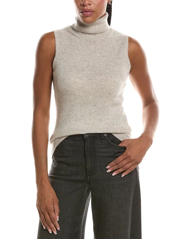 Forte Cashmere Basic Sleeveless Turtleneck 100% Cashmere Sweater, image 1 of 1 from Gilt