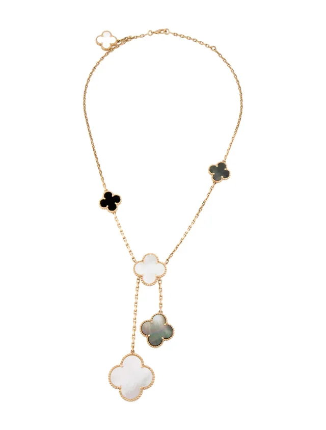Van Cleef & Arpels Mother of Pearl Magic Alhambra Necklace, 6 Motif, 16.5" in multicolor from The RealReal