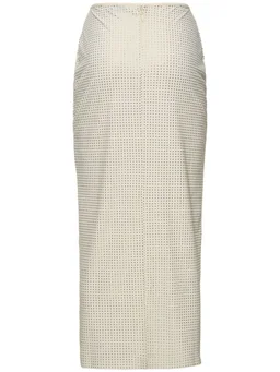 Weworewhat Long skirt with ruching in 80% Nylon, 20% Spandex, photo 5 of 5 from LUISAVIAROMA