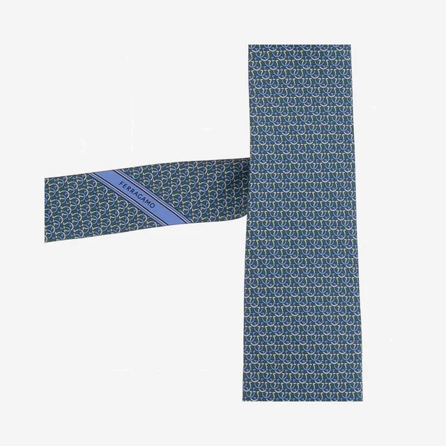 Ferragamo Silk Jacquard Necktie — Green Neckties in Green Silk from HEWI, photo 2 of 2