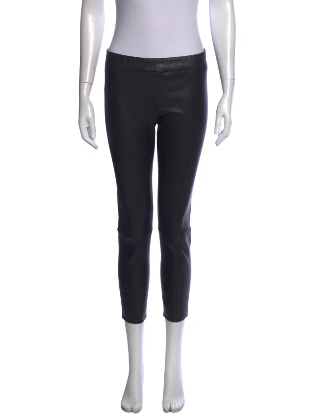 The Row Lambskin Skinny Leg Pants in black Lambskin from The RealReal