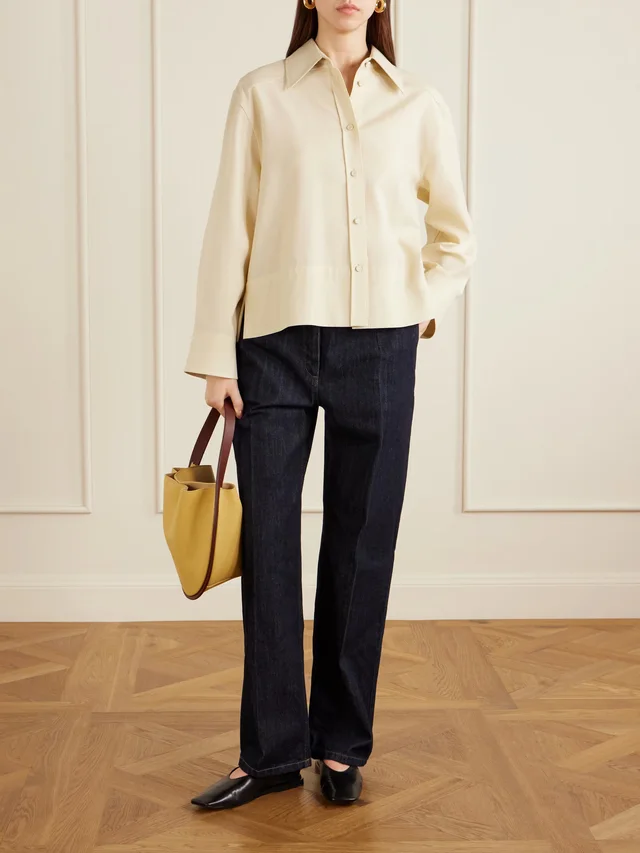 JIL SANDER Pivot leather shoulder bag - yellow - One Size in Yellow, photo 2 of 6 from NET-A-PORTER (Canada)