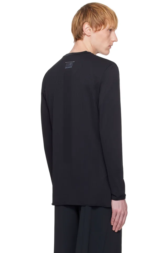 MM6 Maison Margiela Black Salomon Edition Sneaker Print T-shirt, photo 3 of 4 from SSENSE