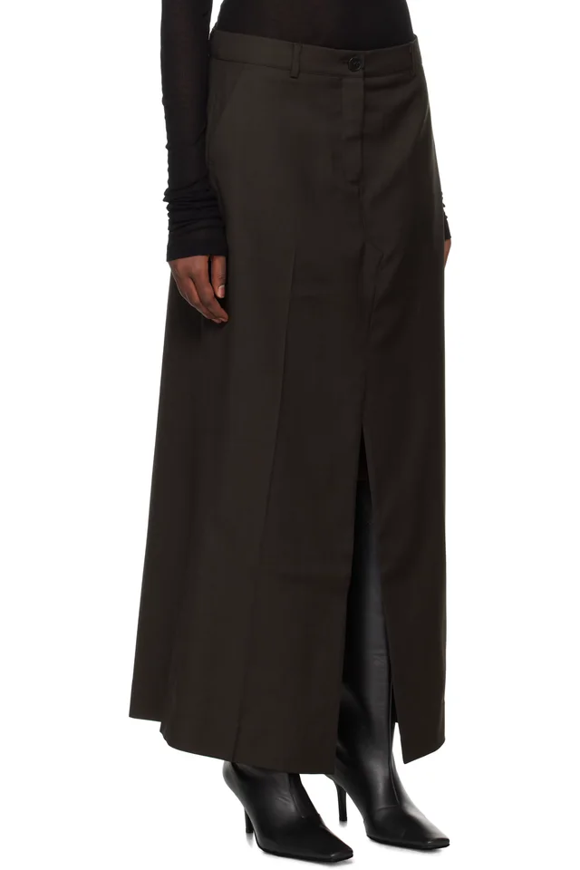 Holzweiler Brown Kiko Maxi Skirt, photo 2 of 4 from SSENSE